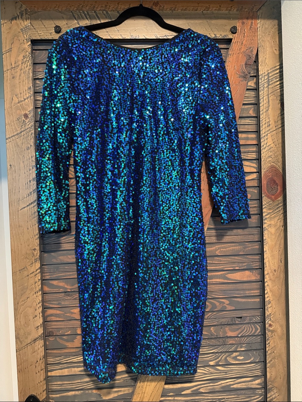 H&M Blue and Teal Sequin Mini Dress